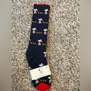 Janie and Jack Festive Snoopy Navy Socks